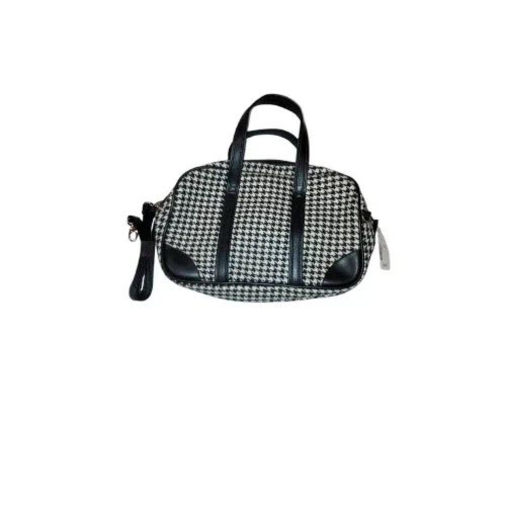 Women’s Black & White Houndstooth Purse - Fabric Handba-NWT Minor Discoloration